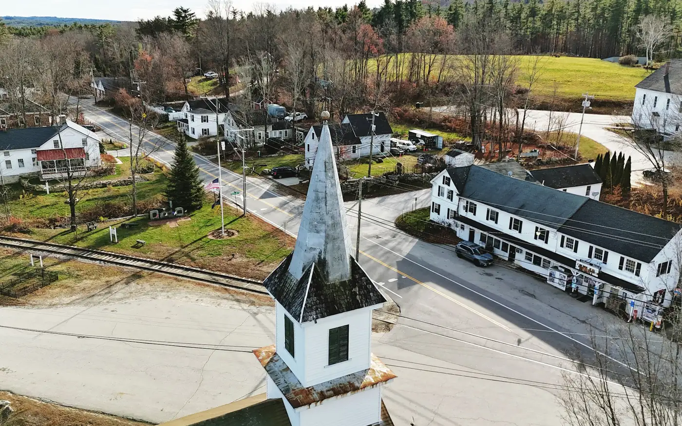 A New England town street of the kind Danvers residents drive in from