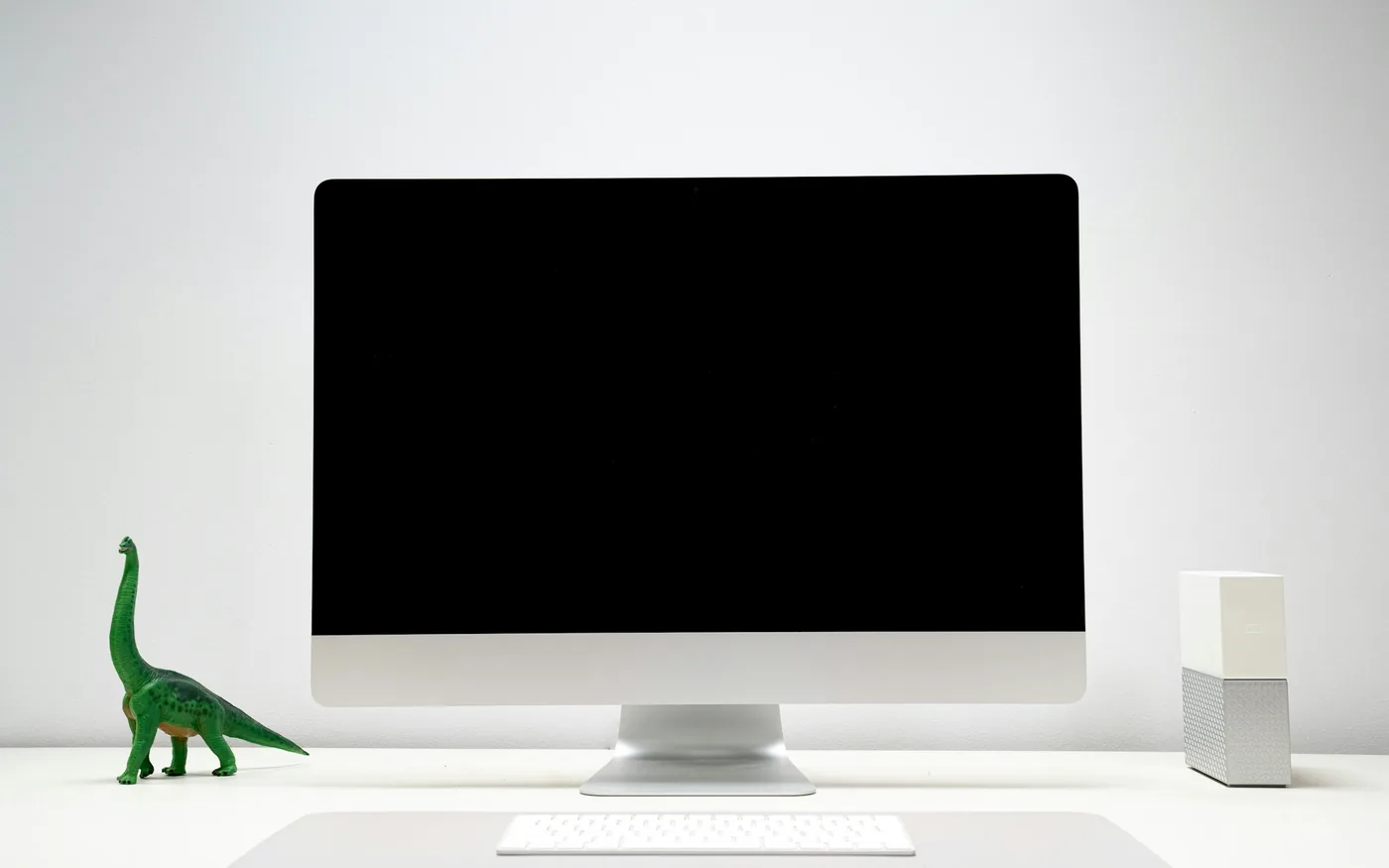 The top of the screen sits at or just below eye level, an arm length away