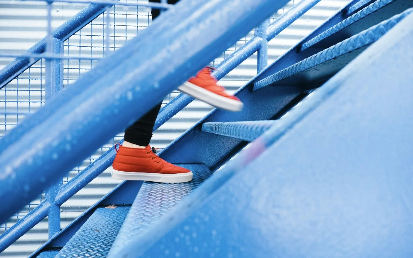 Going down stairs is usually worse than going up